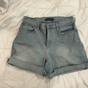 Calvin Klein Jeans Women's Black and White Striped Shorts